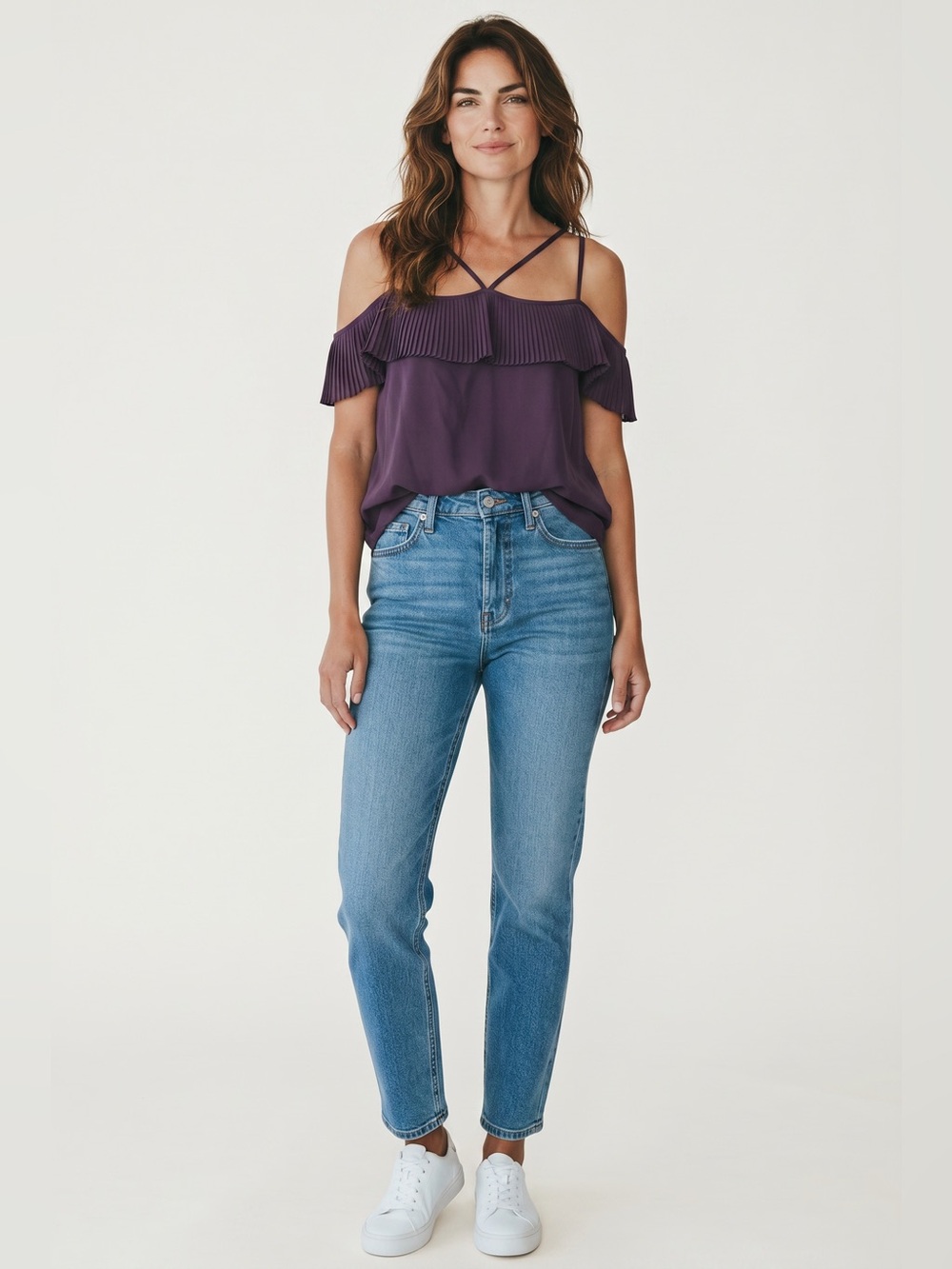 En Elly Cold Shoulder Blouse // Purple // Medium